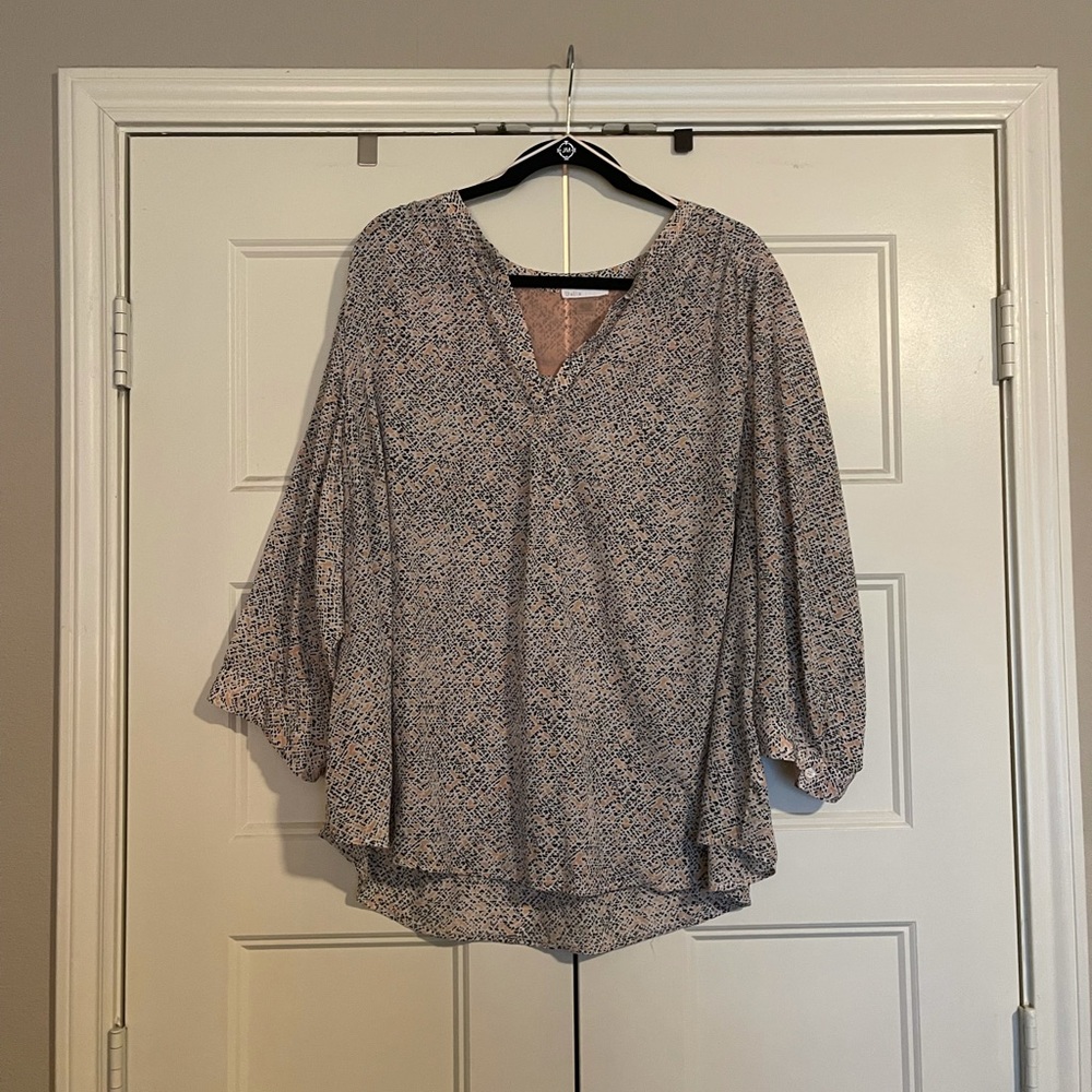 Printed three quarter sleeve blouse